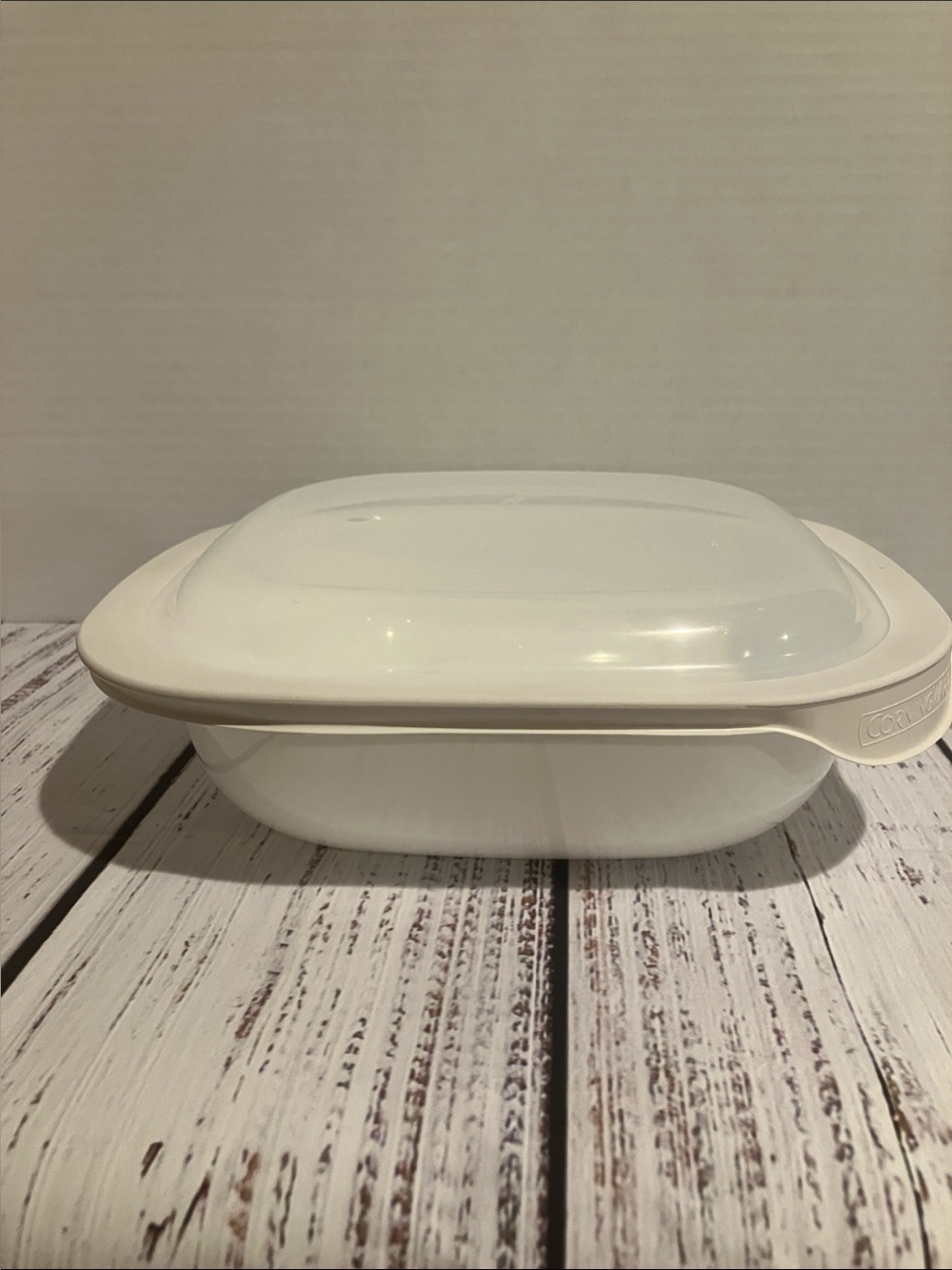 CorningWare Simply Lite 2.5 Qt White Square Glass Casserole Baking Dish And Lid